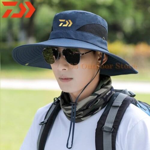 2021 Daiwa Hat Hats for Men Quick Dry Anti-Uv Protection Hat Waterproof Adjustable Fishing Hat Breathable Sunshade Fishing Caps