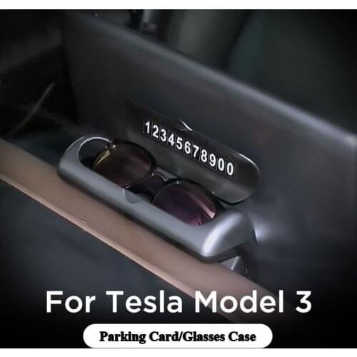 Model3 2021 Multi-function Box For Tesla Model 3 Y 2017-2021 Interior Accessories Car Parking Card Sunglasses Case Storage Box