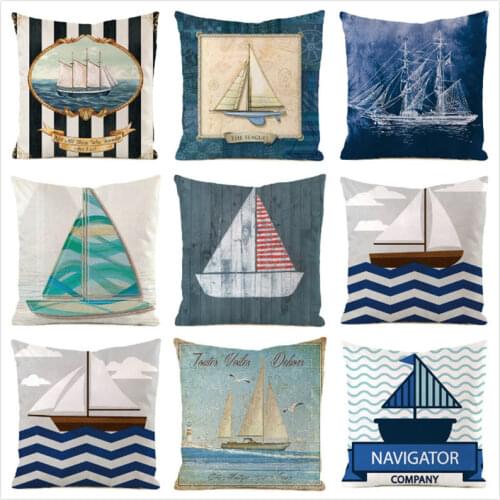 45cm*45cmsailing imitated silk fabric throw pillow covers couch cushion cover home decorative pillows