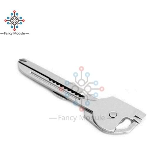 6 in 1 Utili Key Tool Keyring Keychain Multifunction Stainless Steel
