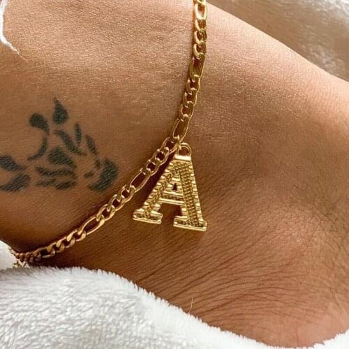 Alphabet Leg Bracelets Anklets For Women Foot Gold gothic accessories Chain Jewelry Feet Chain Jewelry Gifts Initial Letter Ank