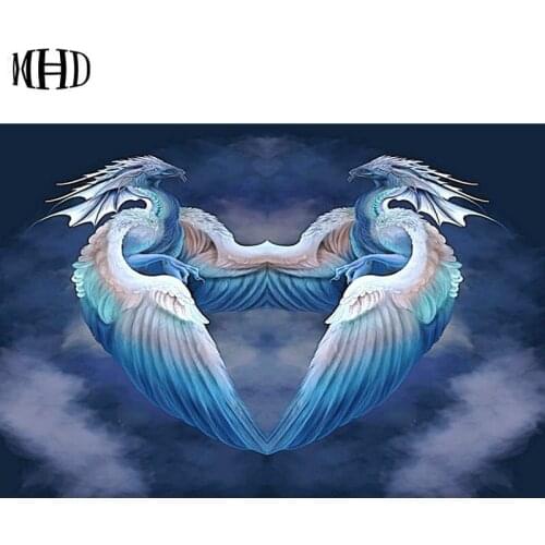5D DIY Diamond Embroidery Pterosaur Full Round Diamond Painting Pterosaur Diamond Cross Stitch Mosaic Decorating Kit 2020 New