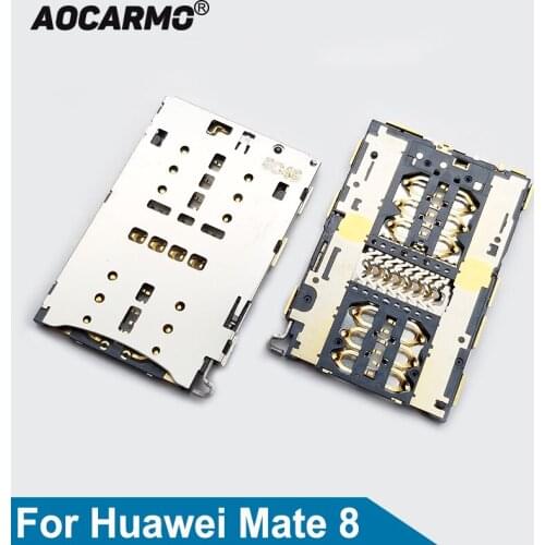 Aocarmo For Huawei Mate 8 Sim Card Tray Socket Reader Holder Slot Repair Parts