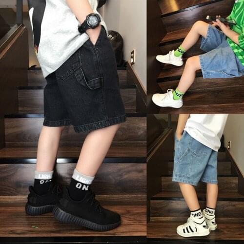 Boys Pants Children All-match Five-point Pant Hip-hop Trend Kids Clothing Denim Shorts