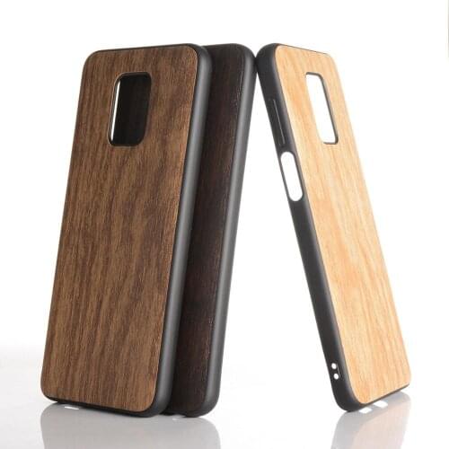 For Xiaomi Redmi Note 9S Case Soft TPU edge+PU Skin Protective back cover case for xiaomi redmi note 9 Pro Max wood Grain shell