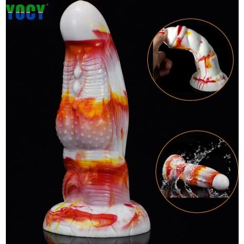 Fantasy Alien Huge Dildo Vagina Anal Massager Ass Stuffed Silicone Colorful Sodomy Orgasm Sex Toy Sucker Female Masturbator Shop