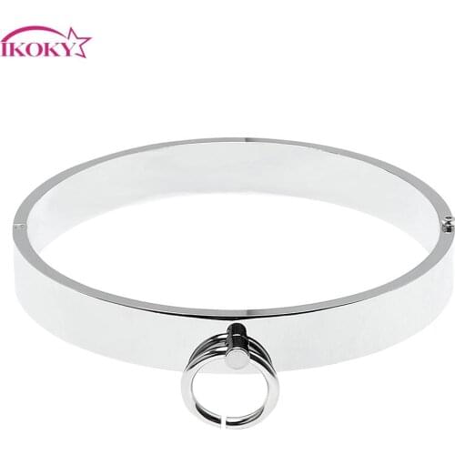 IKOKY SM Bondage Sex Neck Collar Slave Restraints for Men Erotic Toys Sex Toys for Couples Stainless Steel Fetish Adult Games