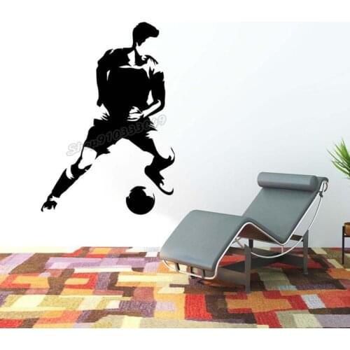 Football Athletes Wall decal Soccer decal Footballer Goal Fans Ball Match Stadium Teamplay Wall Sticker Room Decor Decal B184