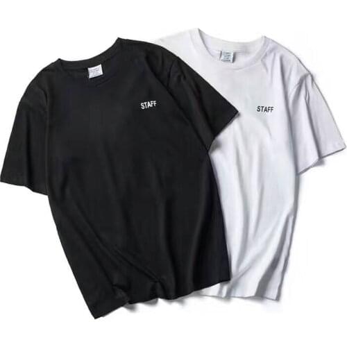 2018 Summer NEW TOP SS16 Vetements Letter print Men Women Black White short Sleeve T shirt Hip Hop STAFF Fashion Casual Cotton