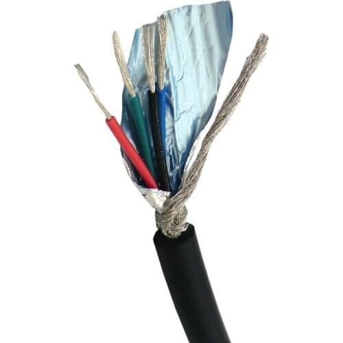 Flexible Shielded Control Wire 4 Core 0.14,0.2,0.3mm² 100m 26,24,22AWG with Tin-plated Pure Oxygen Free Copper