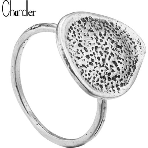 Chandler Antique Plated Round Charm Ring Handmade Unique Finger Knuckle Toe Ringen Retro Femme Homme Bijoux Accessaries