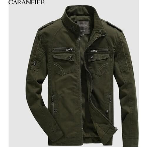 CARANFIER Military Jacket Men Winter Cotton Jacket Coat Army Mens Pilot Jacket Air Force Autumn Casual Cargo Jaqueta Men 6XL