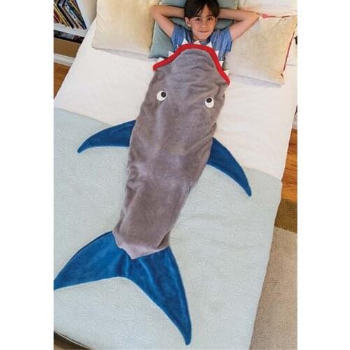 Hot Sale Shark Mermaid Tail Blanket Air Sofa Throw Rugs Fleece Travel Sleeper Stroller Children Sleeping Bag Girls/Boys Blankets