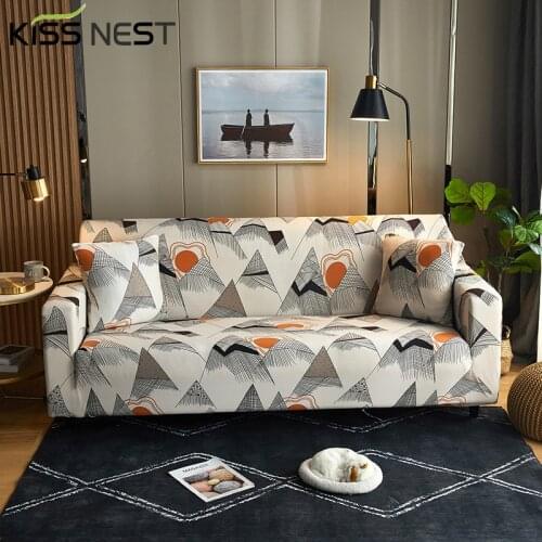Nordic All-Inclusive Printed Stretch Geometric Pattern Sofa Cover,for Chaise longue Living Room 1 2 3 4-Seat