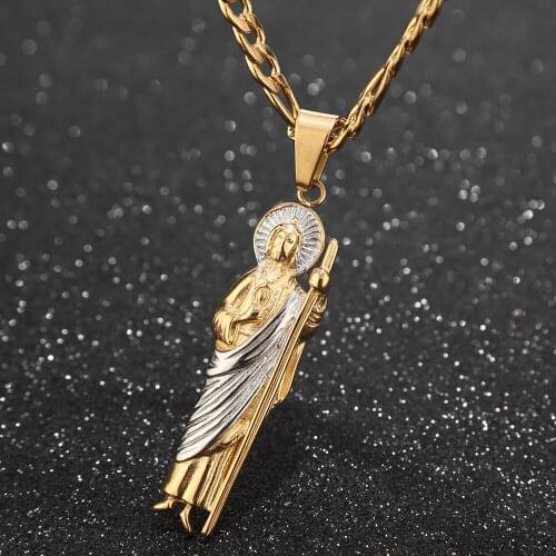 Gold/silver tone Jesus Necklace Religious Jewelry Christian Christ Pendant necklace for Man/woman