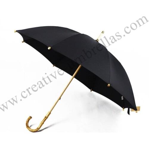 Straight pure nature rattan bamboo handmade maple wooden umbrellas 300D Twaiwan formosa nylon anti-thunder fiberglass parasol