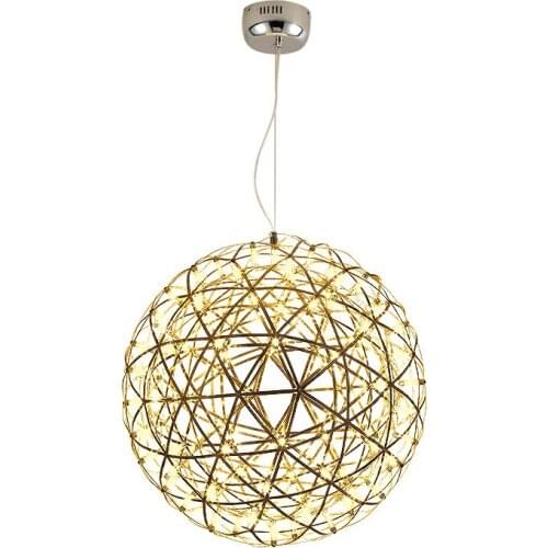 Modern Creative Firework Pendant Light Bar LED Stainless Steel Ball Hanging Lamp For Coffee Cafe Restaurant Lustre Deco WF1016