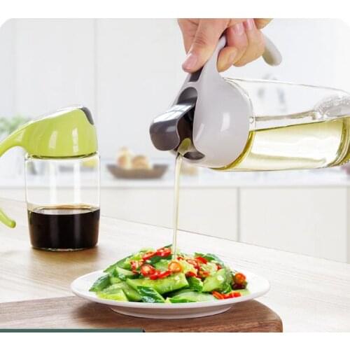 Glass Oil Pot Large Leakproof Bottles For Oil And Vinegar Home Gadgets Transparent Oil Bottle 2 Sizes Sauce Bottle