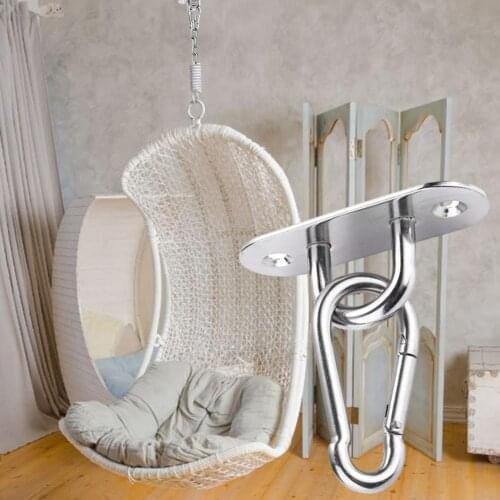 Heavy Duty Swing Fixed Buckles Hook Hanger 360 Degree Stainless Steel Fixed Hook For Yoga Hammock Sandbag Lounger Chairs Swings