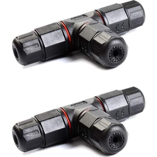 Waterproof T Shape Junction Box Connector 3 Pin 20A Cable Wire Gland Sleeve in home, garden, buildings
