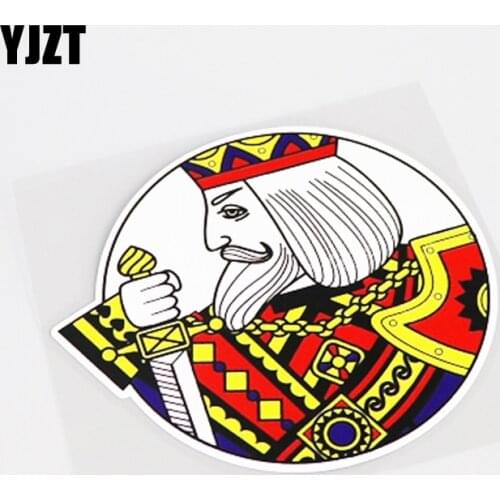 YJZT 12.3CM*11.1CM Chromatic Poker Graphical PVC Car Sticker Decal Accessories 13-0910