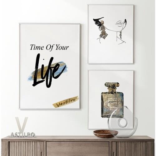 Woman Watercolour Perfumes Art Prints High Quality Canvas Painting Illustration Wall Stickers Beauty Salon Living Decor Poster