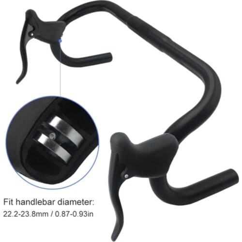 1 Pair Road Bike Drop Bar Double Handle Brake Levers Racing Aluminium Remhendel Bicycle Fixed Gear Dual-control Handbrakes 2021