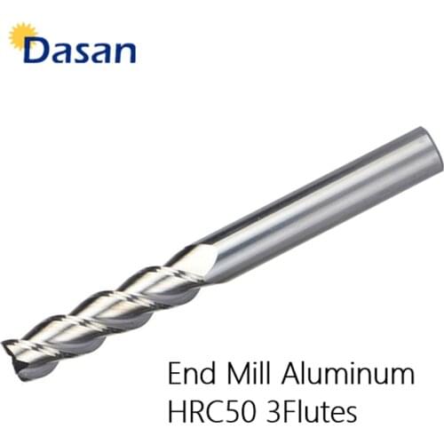 Carbide End Mill 8mm 10mm Aluminum 1pcs HRC50 3Flutes Standard Long Carbide Straight Shank Endmills CNC Milling Cutter Tool