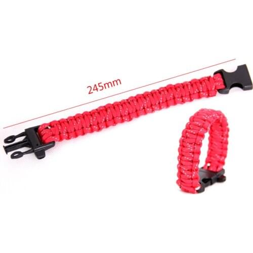 1PC Multicolor 9 Core Reflective Paracord Survival Bracelet With Whistle EDC Outdoor Saving Emergency Umbrella Rope Bracelet