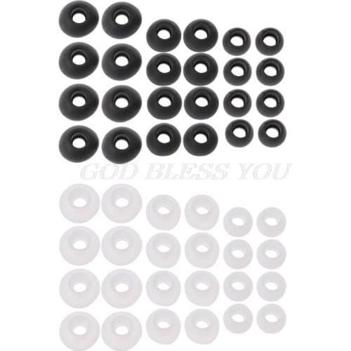 12 Pairs(S/M/L) Soft Black Silicone Replacement Eartips Earbuds Cushions Ear pads Covers For Earphone Headphone Drop Shipping