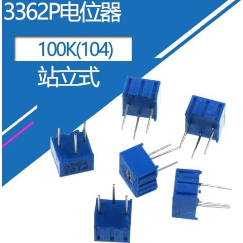 3362P Potentiometer 104 Standing single-turn precision adjustable resistance glass glaze precision potentiometer 100K