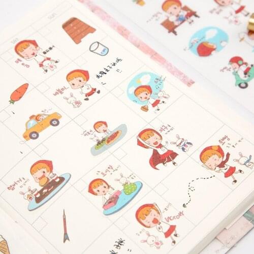 6Sheets/Set Creative Girls' Daily Life Series Decoration Scrapbooking Stickers Transparent PVC Stationery Planner Stickers