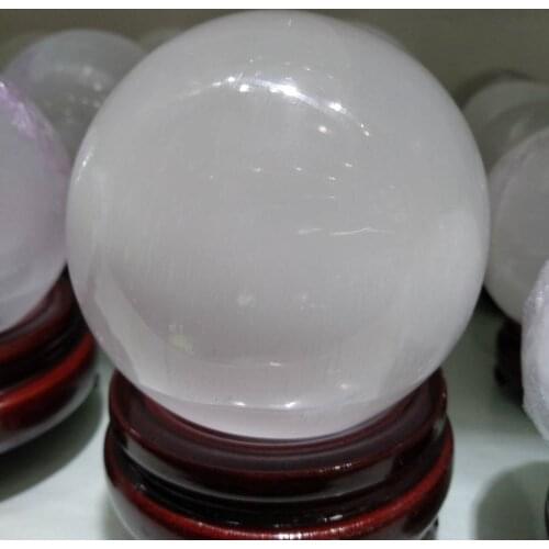 60mm Natural Gypsum Selenite Satin Spar Crystal Sphere Ball Gift