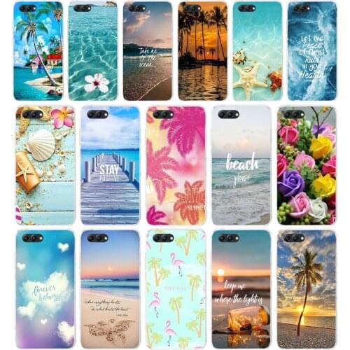 87AA Blue Wood Seashells Sea Star Soft TPU Case Cover For Huawei Honor 10 10 Lite 20 20 PRO Lite