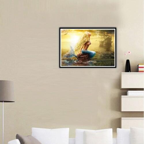 5d Diy Diamond Painting Mermaid Imitation Cross Stitch Kit Crafts Home Decoration Customizable Handmade Gifts