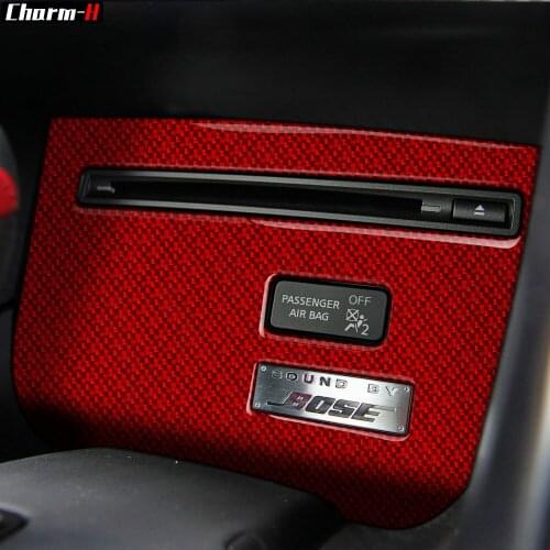 Carbon Fiber CD Panel Decorative Cover Trim Sticker For Nissan GTR R35 2009 SpecV-2009 2012