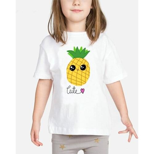 Kid Summer tops Funny Fruit Pineapple Print graphic t shirts Girls Casual Tee Kids t shirt children Clothing Pineapple tshirts