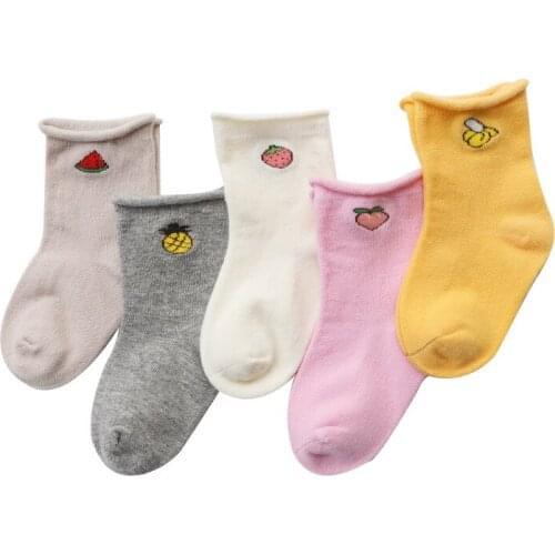 ChildrenS Autumn Winter New Fruit Solid Color Cotton Cartoon Socks Curling Handmade Boneless Baby Socks ChildrenS Socks