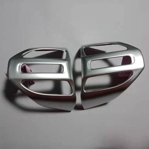 For Kia Stonic 2017 2018 2019 Steering Wheel ABS Chrome Decorative Cover Steering Wheel Button Adjuster Sticker Trim Shape 2pcs