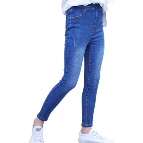 Jeans Girl Ripped Girl Child Jeans Spring Autumn Slim Jeans Kid Casual Style Childrens Jeans Clothes 6 8 10 12 14