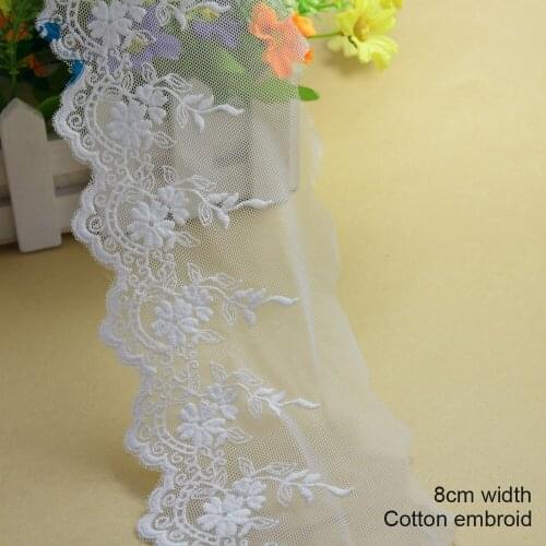 10yards 8cm embroid elastic sewing ribbon guipure lace trim or fabric warp knitting DIY Garment Accessories free shipping #1786