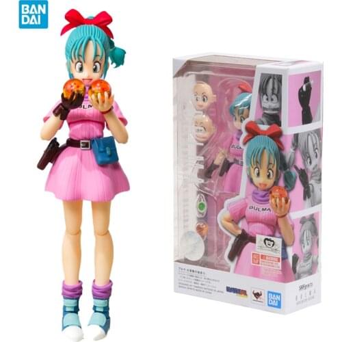 Original Anime Figure Bandai SHF Dragon Ball Z Figure Bulma Anime Action Figures Big Adventure Figurine Collectible Model Toy