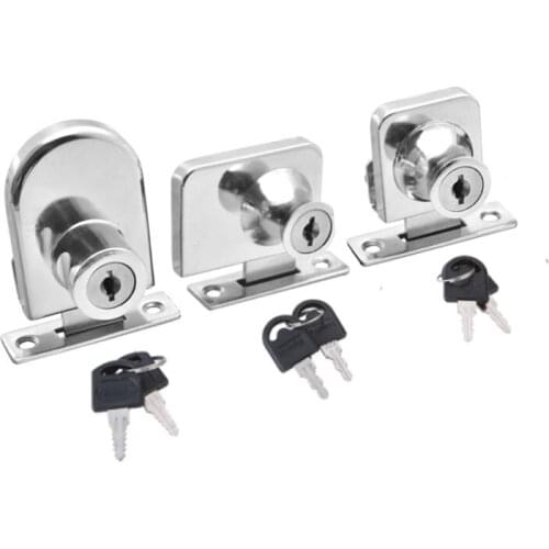 Glass Cabinet Door Lock, for Hinged Glass Display Case Keyed Different 2Pcs