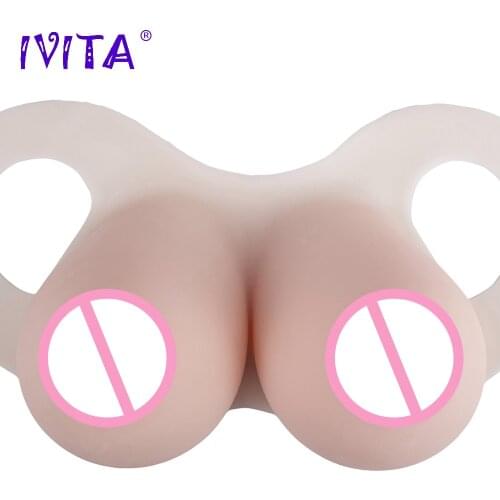 IVITA 8300g Artificial Silicone Breast Fake Boobs For Crossdresser Drag Queen Shemale Transgender Fashion Sexy Breast Form
