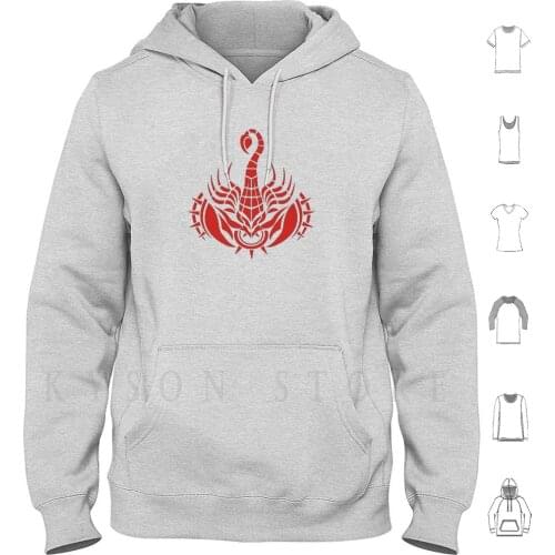 Zodiac Sign Scorpio Red Hoodie Long Sleeve Animal Aquarius Aries Astrological Bearer Birth Black Bull Cancer