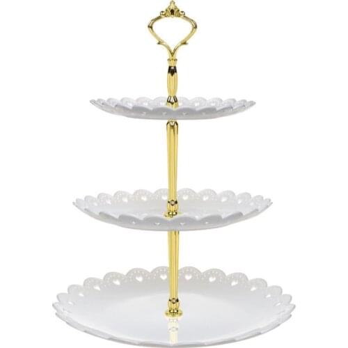 Creative Three Layers Cake Plate Household Fashionable Living Room Dessert Fruit Birthday Party Wedding Cake Stand