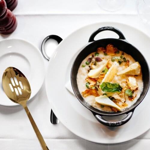 CoekMoed 1PC Gold Stainless Steel Colander Serving Spoon 36cm Long Colander Cookware Kitchen Tools Kitchenware Cooking Tools