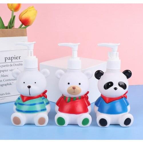 Cute Bear Portable Lotion Bottle Liquid Soap Dispenser Shower Gel Shampoo Bottle Cartoon Press Bottle for Bottling