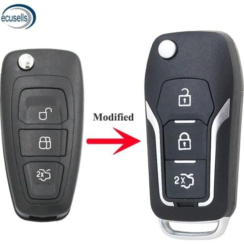 3 Button Modified Flip Folding Remote Control Key Shell Case for Ford Focus 2 3 Connect Mondeo Fiesta C Max Key Fob HU101 FO21