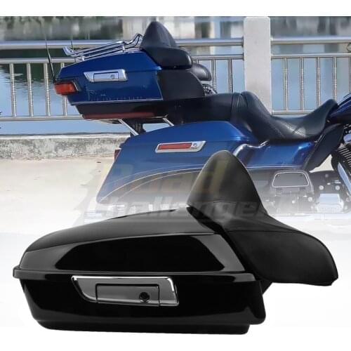 Motorcycle King Pack Trunk w/ Backrest Pad Fit For Harley Tour Pak Touring Electra Glide Road King Street Glide 2014-2021